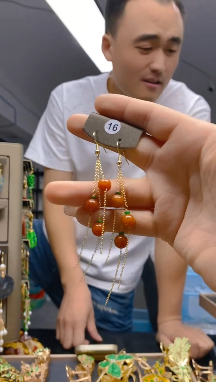 【闪购商品】翡翠耳饰合金0360翡翠耳钩