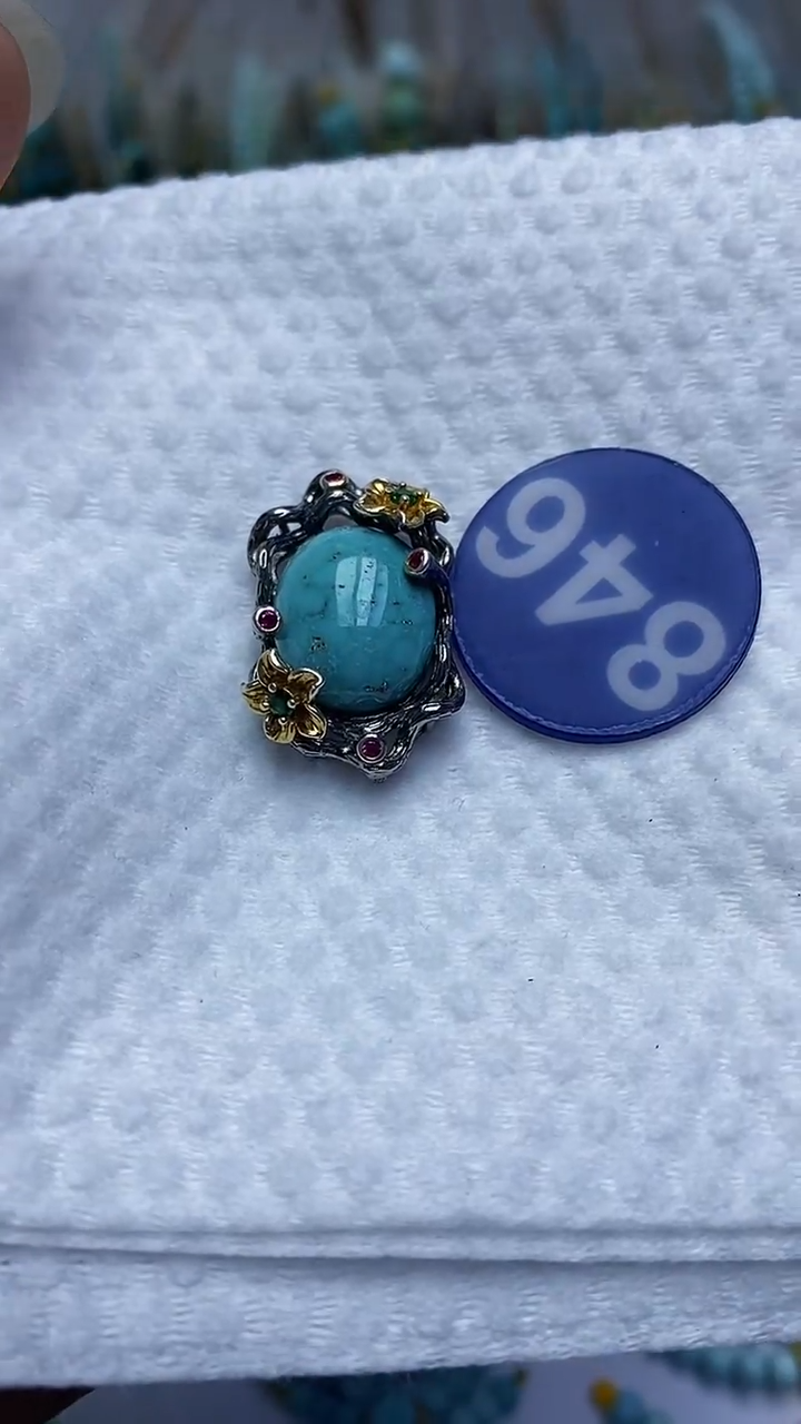 【闪购商品】绿松石吊坠银S925镶嵌846