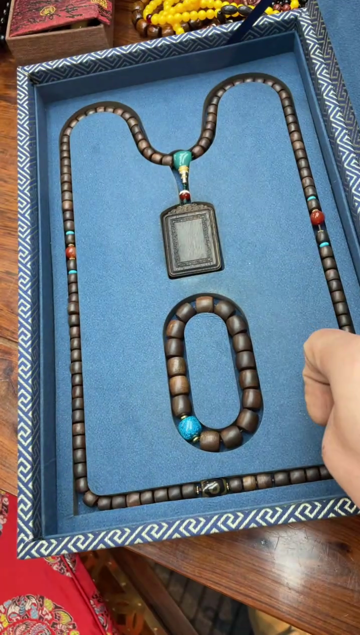 【闪购商品】木cx手串无事牌黑带礼盒