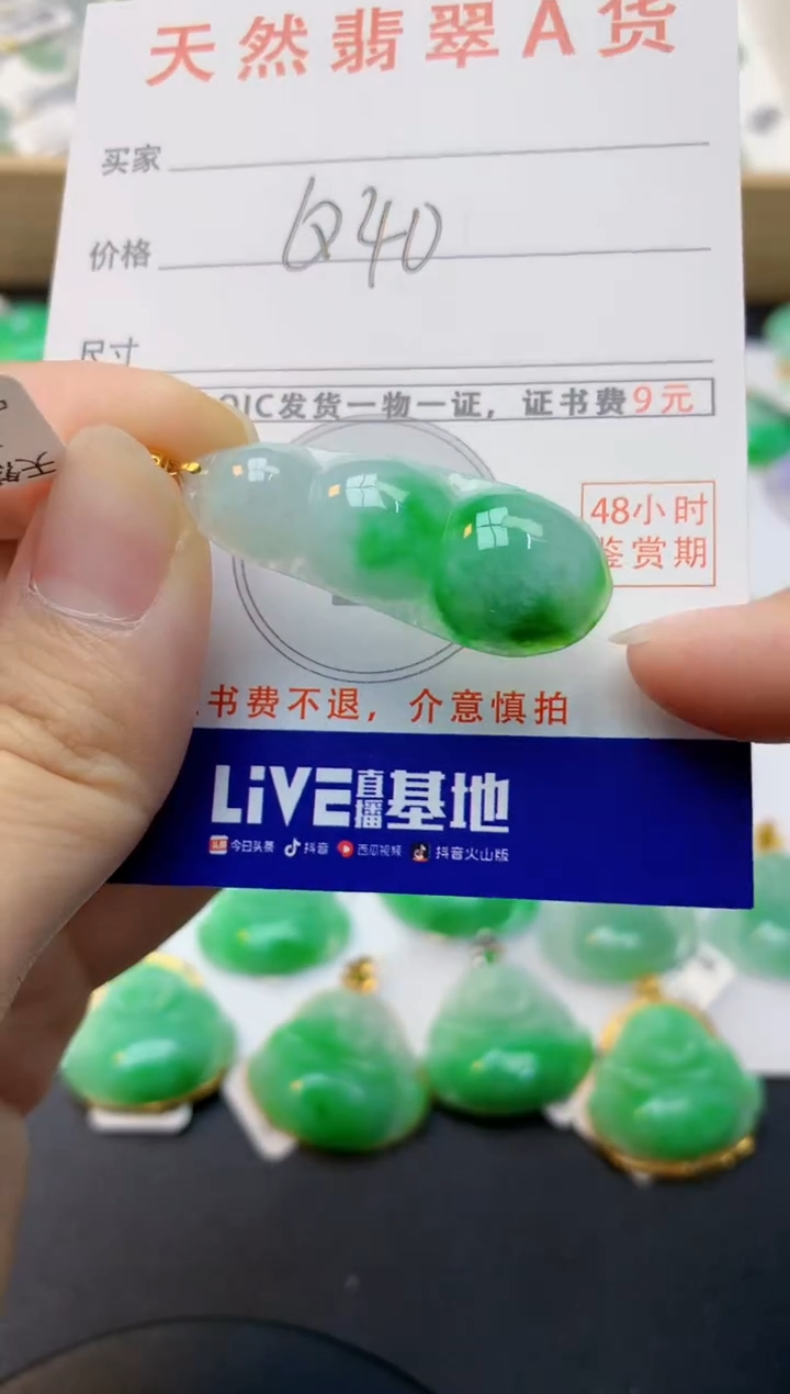 颈饰18K金镶嵌翡翠天然缅甸A货翡翠