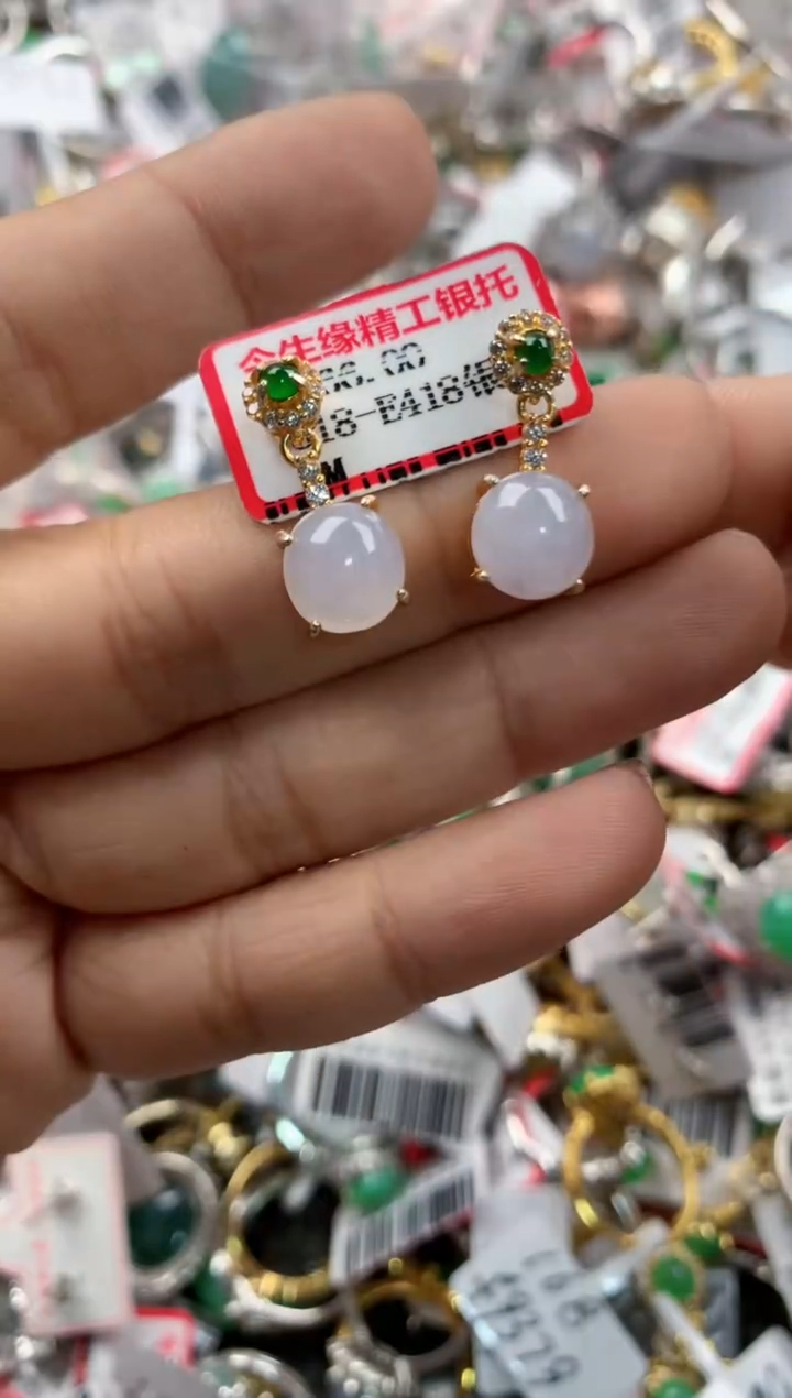 银S925镶嵌戒指翡翠666-----3