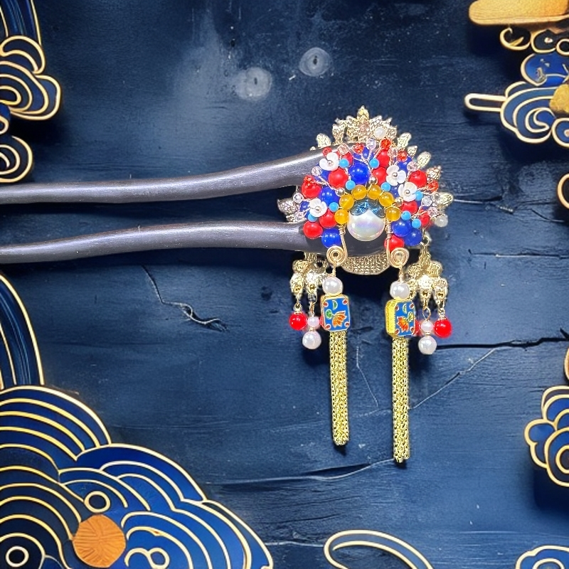 F118原创（昭华映雪）双面大马旦古风复古国风日常百搭手工发簪