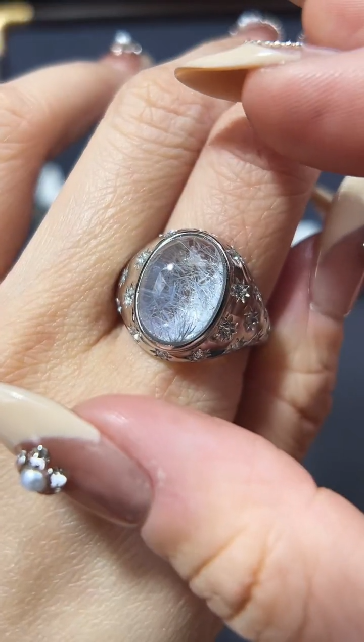 【闪购商品】水晶戒指银S925镶嵌发一（03）