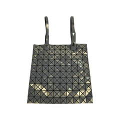 99新 Issey Miyake/三宅一生 金属灰色十格几何包