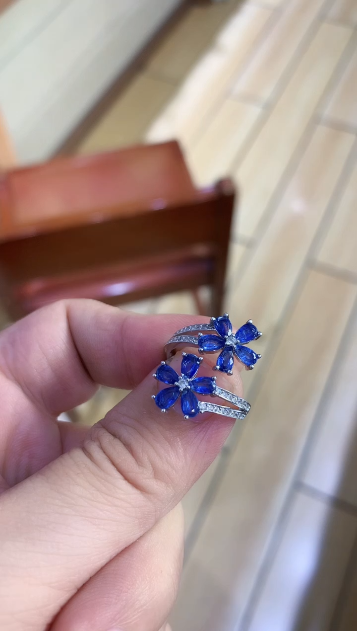 【闪购商品】蓝晶石戒指银S925镶嵌...........