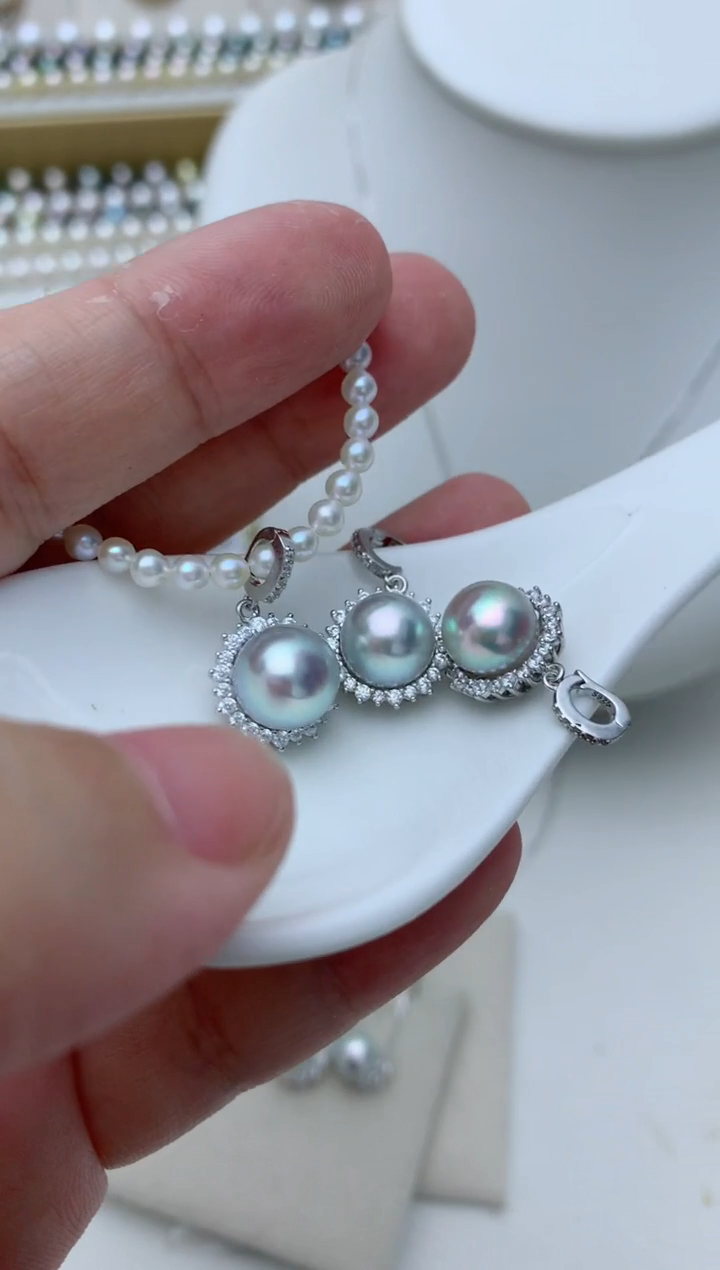 海水珍珠银S925镶嵌吊坠(不含链)e43 多样性发其一