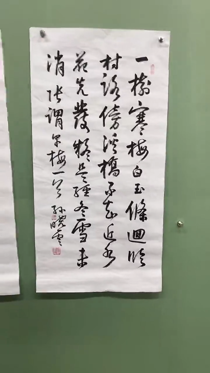 竖款精品三尺书法，一树寒梅