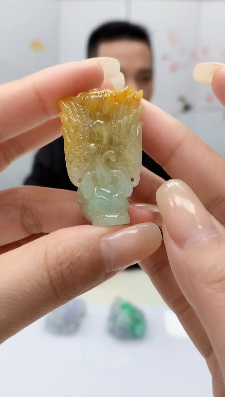 【闪购商品】定制翡翠未镶嵌3916lr毛货挂件39