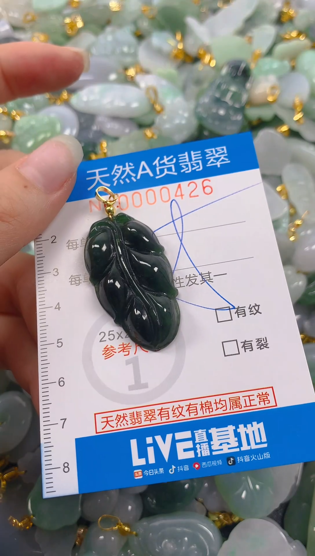 颈饰未镶嵌翡翠净货挂件-0426
