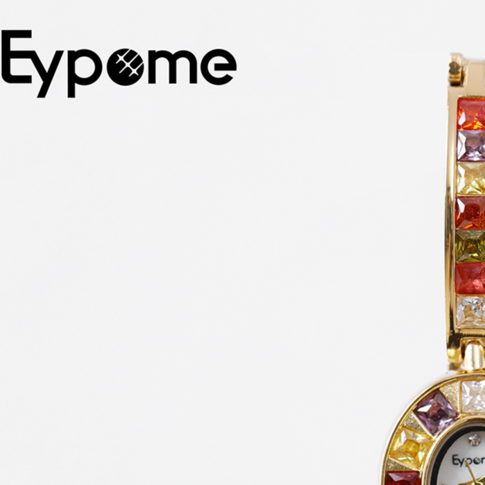合金合成锆石手镯 Eypome「彩虹方糖」30米防水.轻奢小众圆形表盘