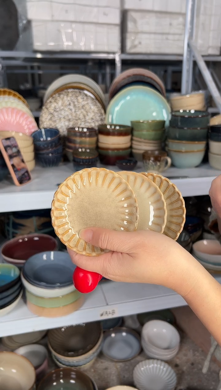 陶瓷外贸尾货瑕疵满20包邮X3碟子