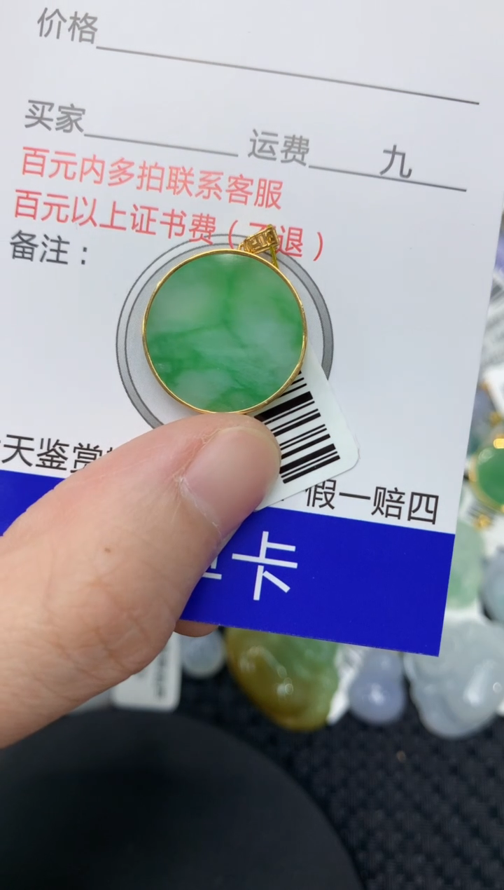 【闪购商品】翡翠颈饰18K金镶嵌11111111