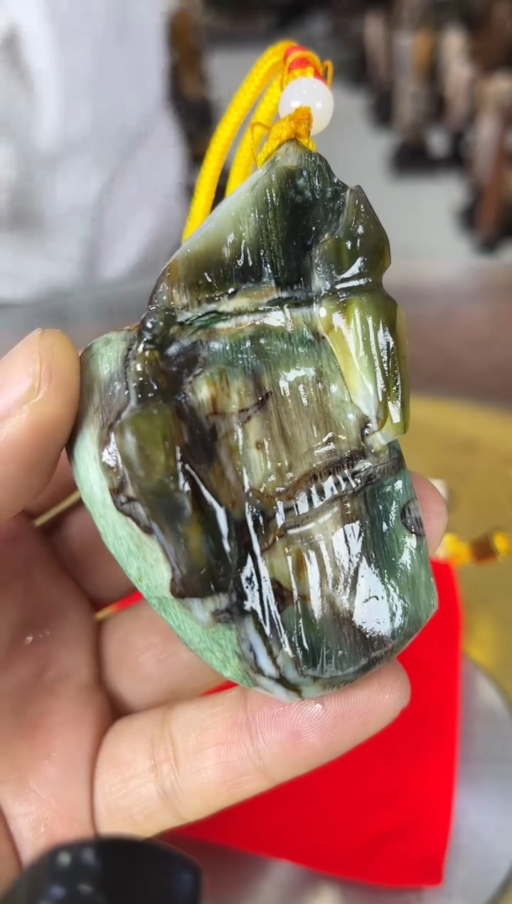 未镶嵌珠宝奇石硅化玉缅甸天然树化玉手把件