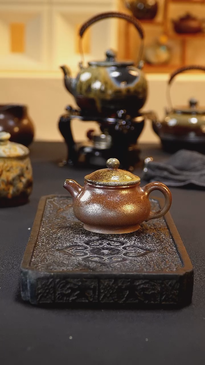 茶壶紫砂纯自然柴烧