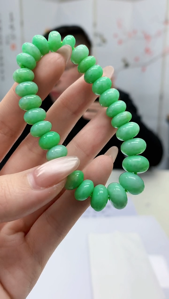 【闪购商品】定制翡翠未镶嵌5152jw-毛货手串64