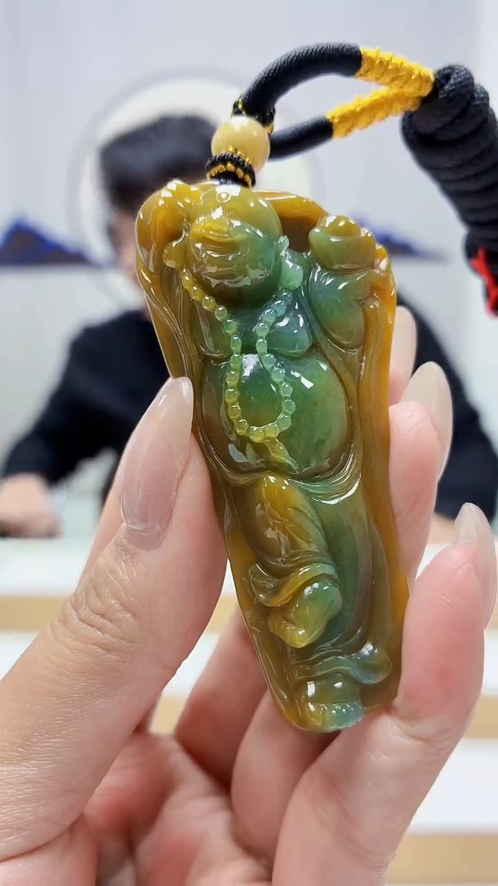 未镶嵌定制翡翠5060MM-毛货挂件75