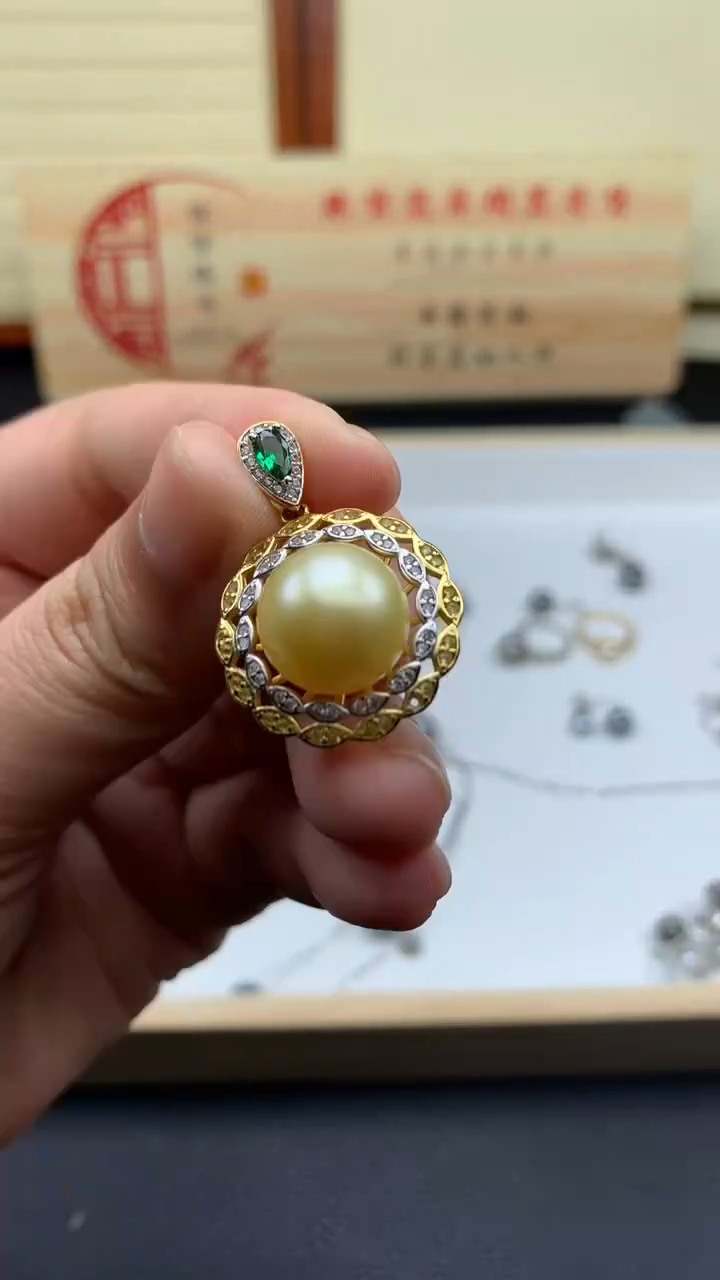【闪购商品】定制海水珍珠吊坠(不含链)银S925镶嵌/////////