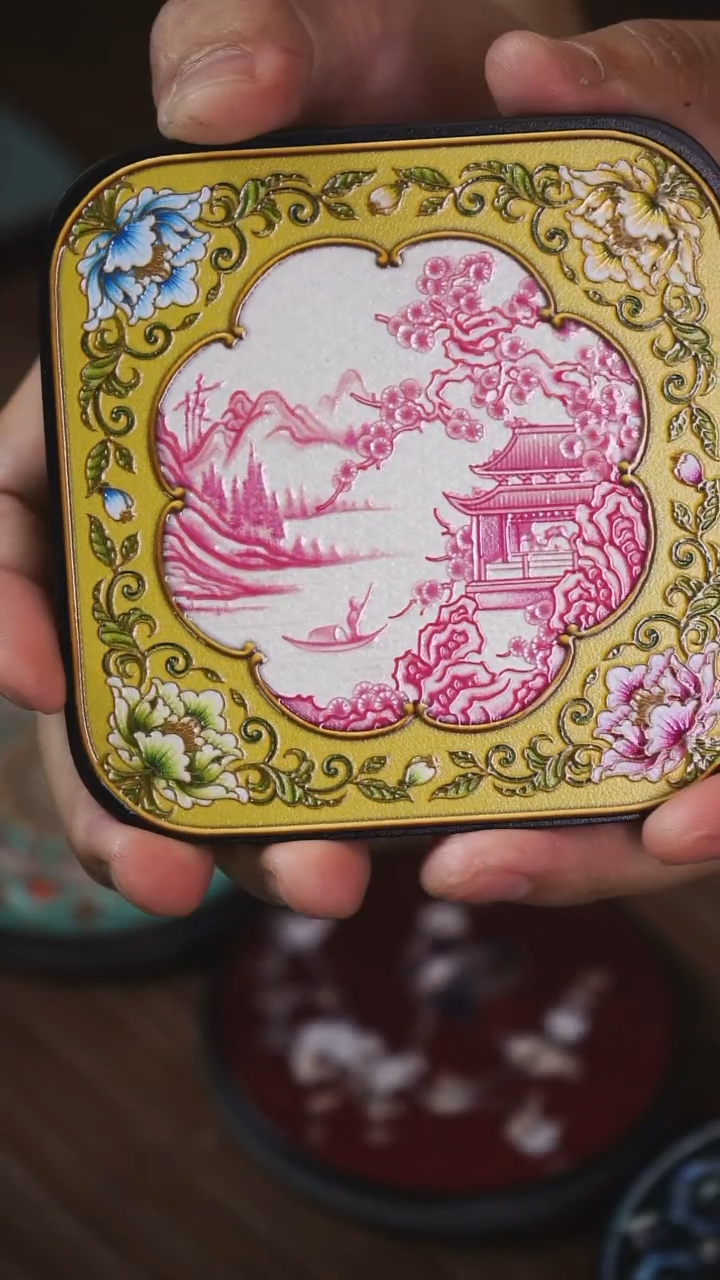 壹藏贰宝赏花镜杯垫一片