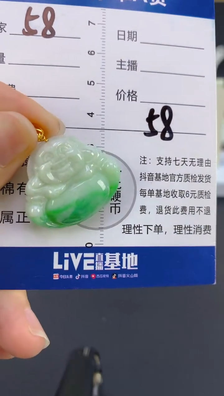 【闪购商品】翡翠颈饰18K金镶嵌天然A货翡翠