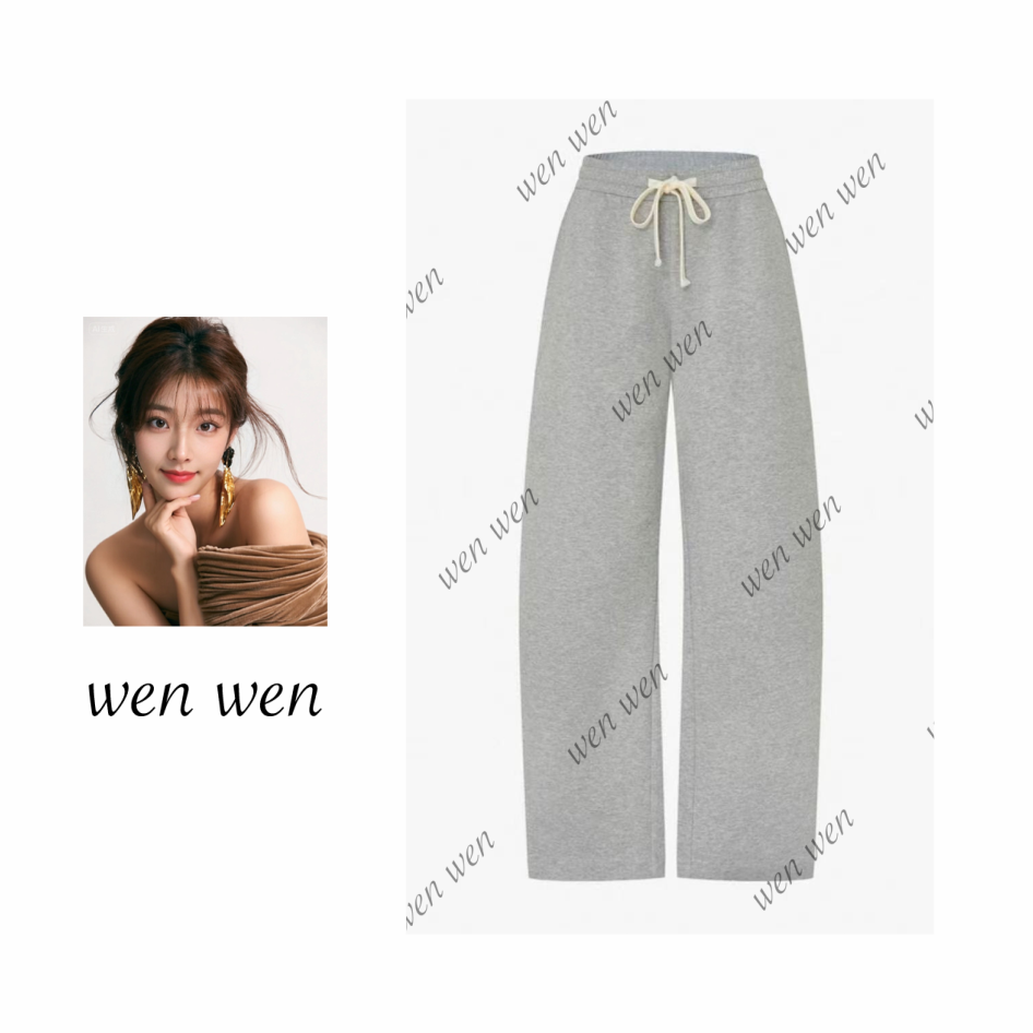 【文WENWEN】【MC】秋季新款轻结构轻暖空气层高腰休闲裤59046