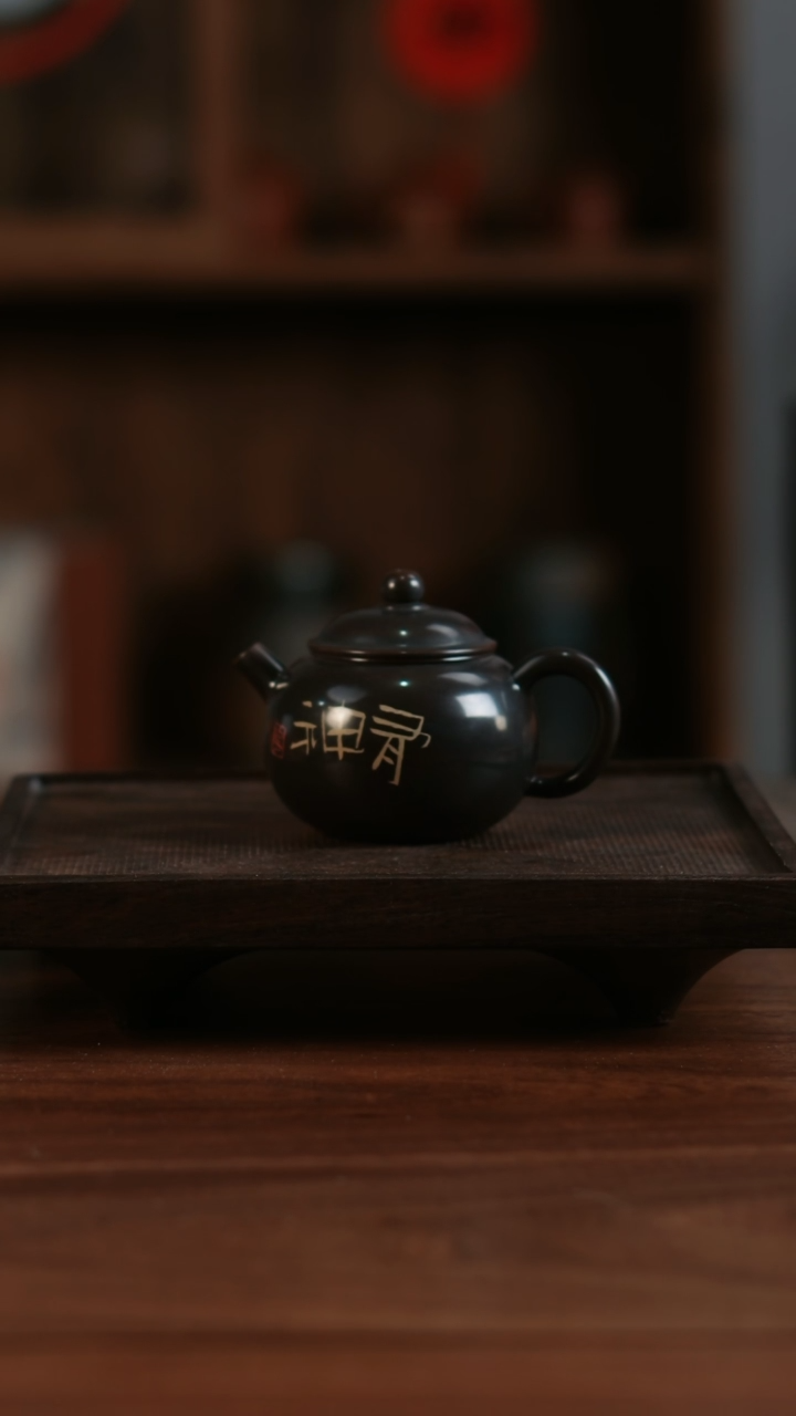 【闪购商品】二生陶作95cc精品刻填水亮小珠瑶壶02