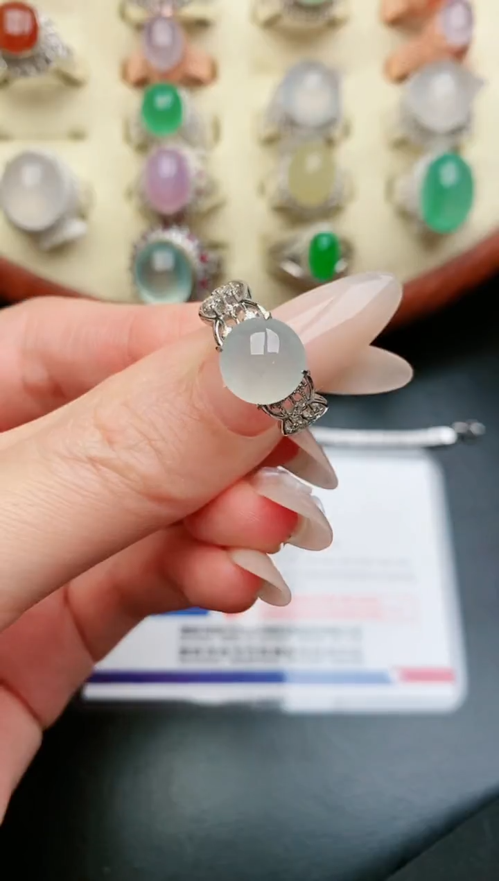 翡翠戒指银S925镶嵌.....