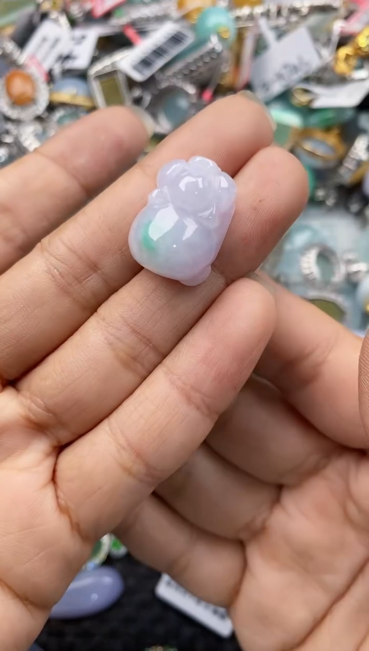 银S925镶嵌戒指翡翠666----1