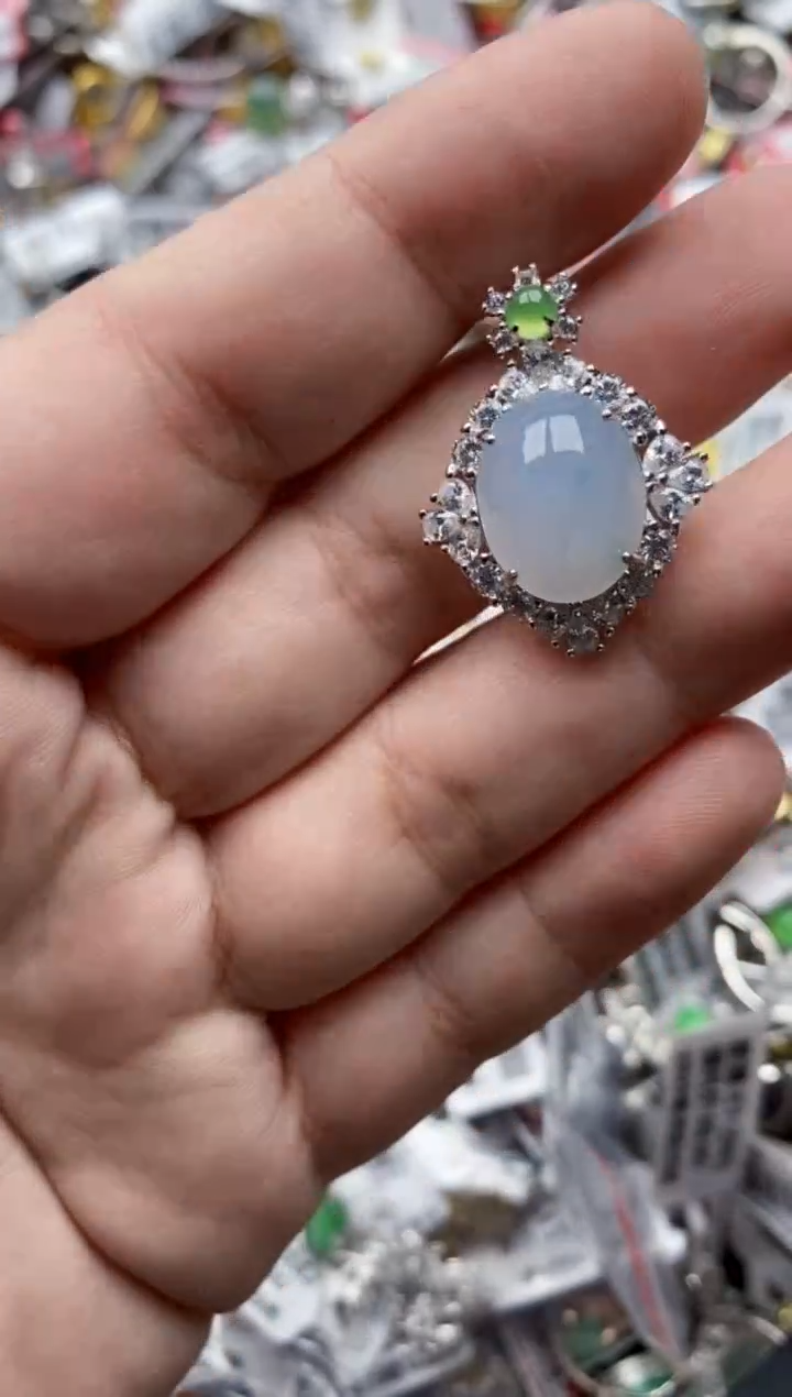 【闪购商品】翡翠戒指银S925镶嵌55555---10