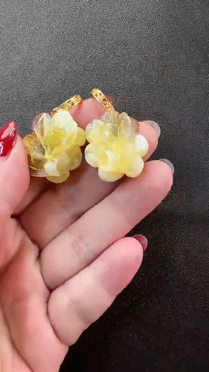 【闪购商品】琥珀耳饰未镶嵌耳环