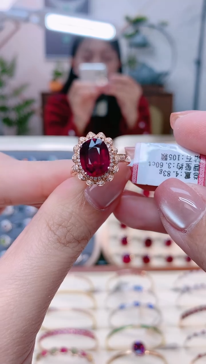 【闪购商品】碧玺18K金戒指18K金镶嵌1