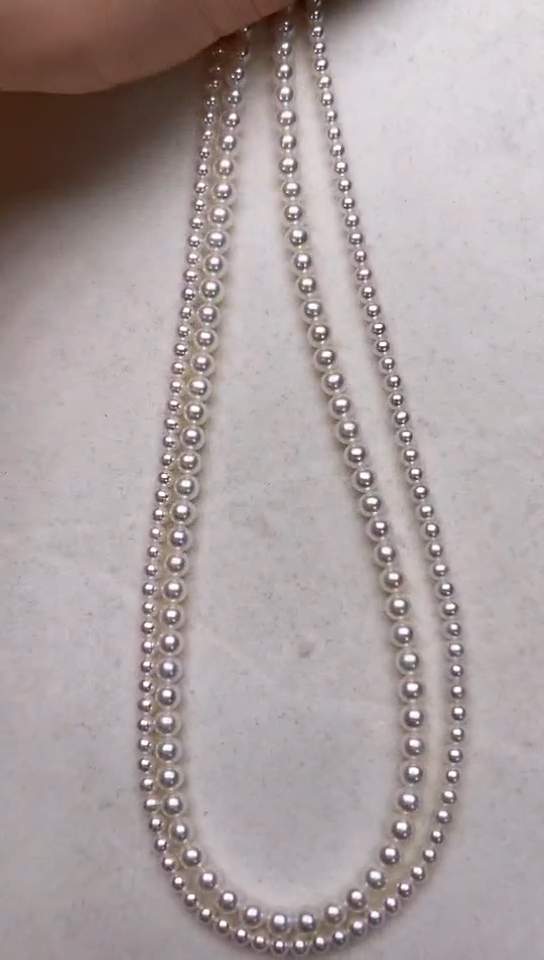 【闪购商品】淡水珍珠颈饰银S925镶嵌双排项链