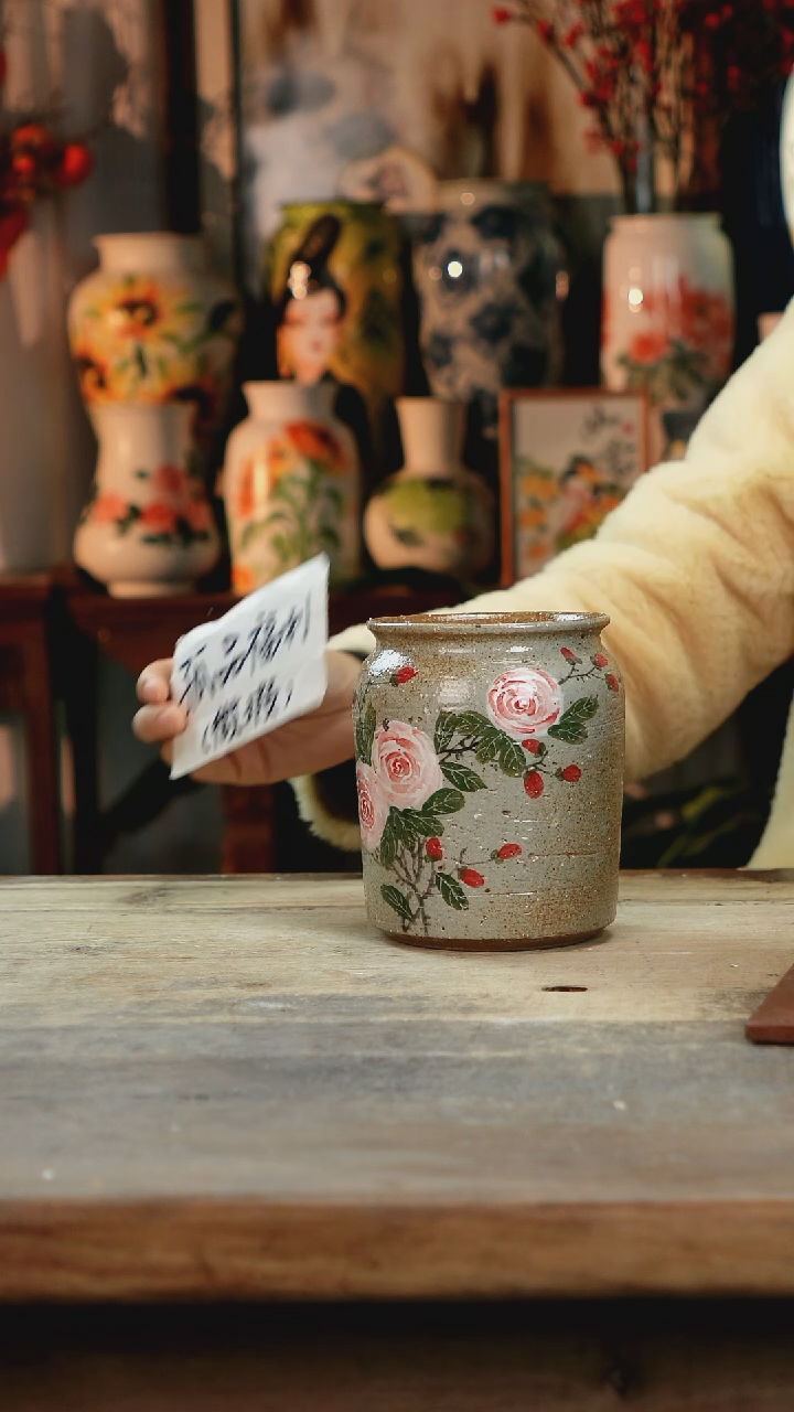 【闪购商品】瓷片景德镇纯手工釉下彩精品花瓶
