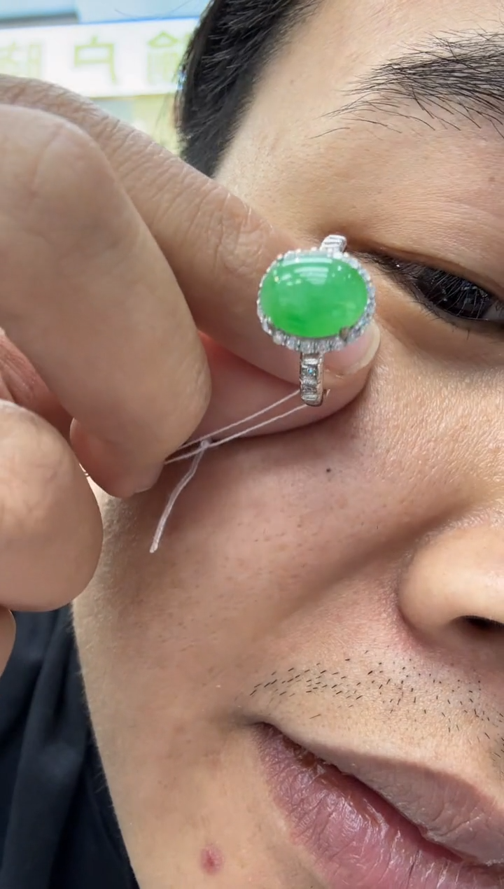 【闪购商品】翡翠颈饰银S925镶嵌天然翡翠A货孤品一件