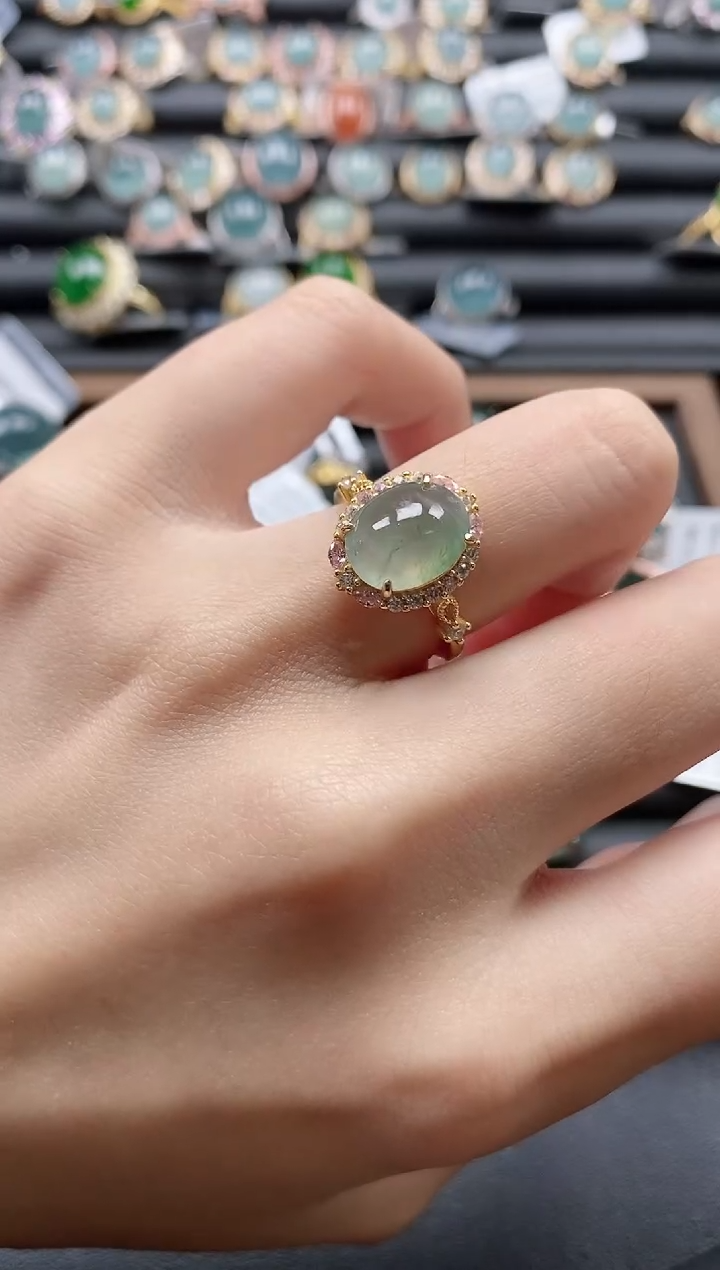 【闪购商品】翡翠戒指银S925镶嵌51151
