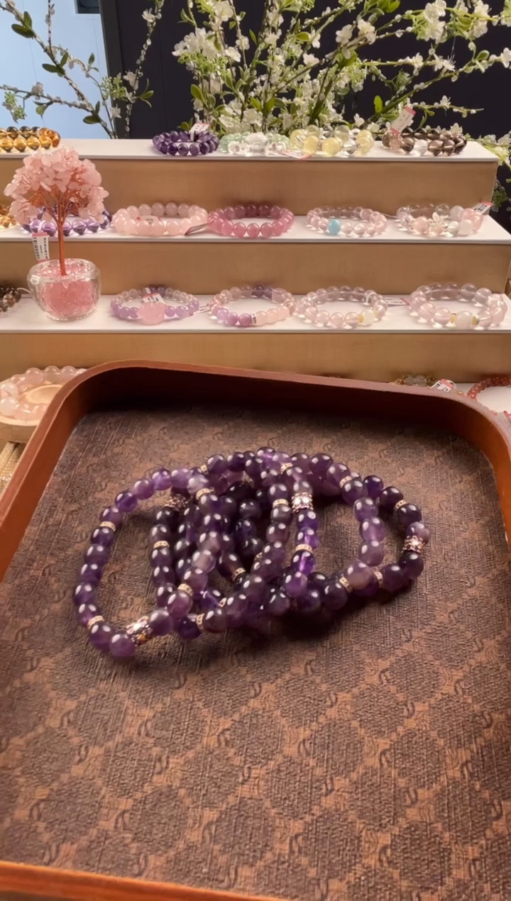 紫晶手链未镶嵌紫水晶设计款手链多样性发其一