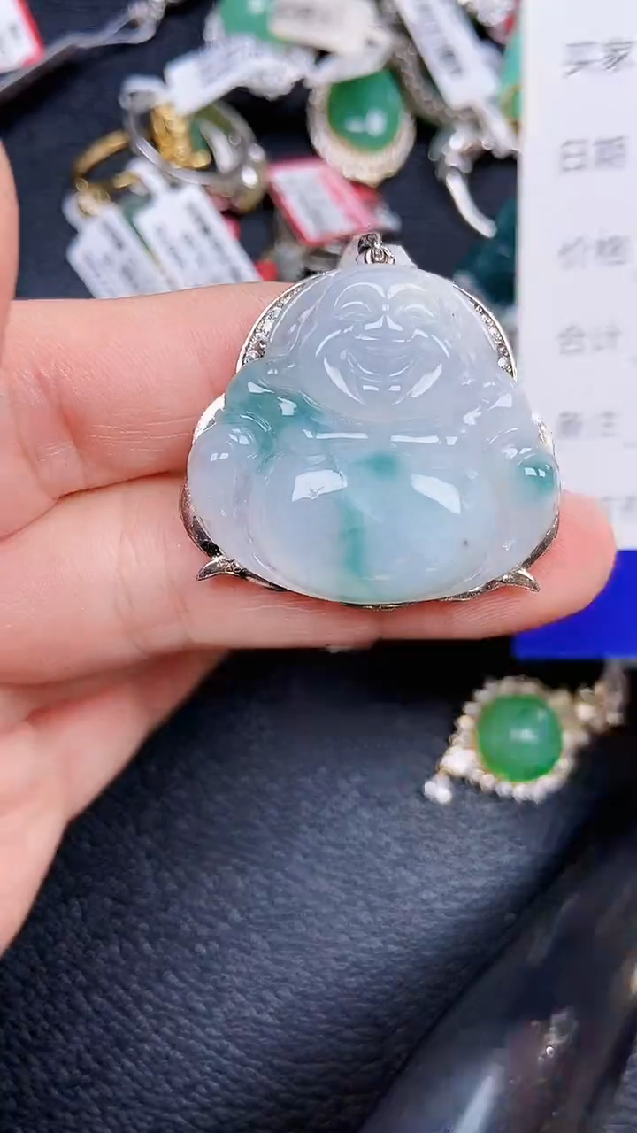 颈饰银S925镶嵌翡翠0007