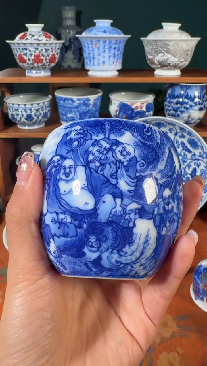 【闪购商品】杯画堂春十八罗汉杯