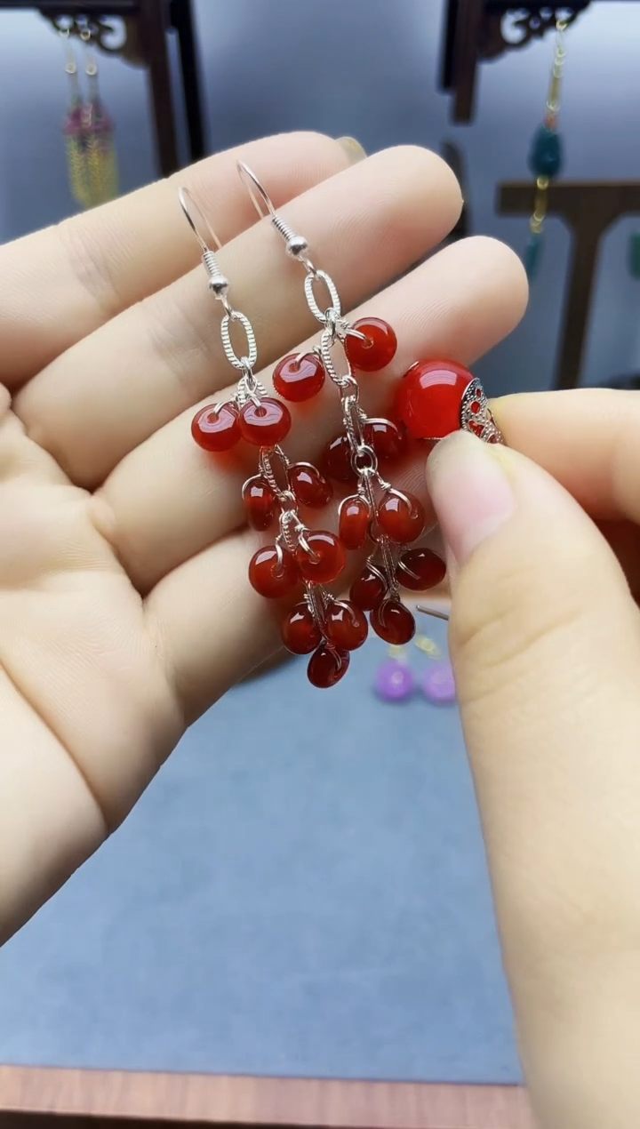 未镶嵌南红玛瑙耳饰813000