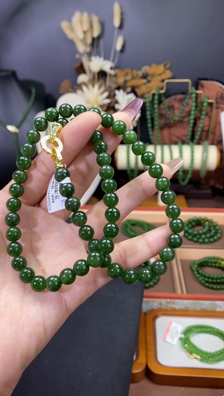 【闪购商品】和田玉（碧玉）颈饰未镶嵌8微矿锁骨链