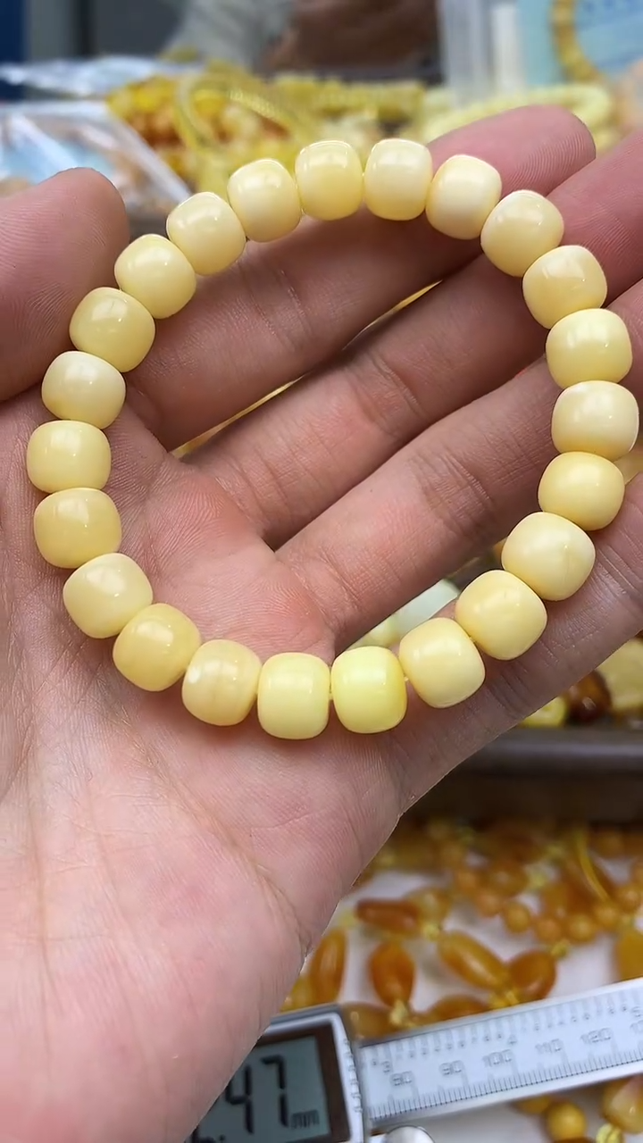 裸石蜜蜡未镶嵌手串卡9