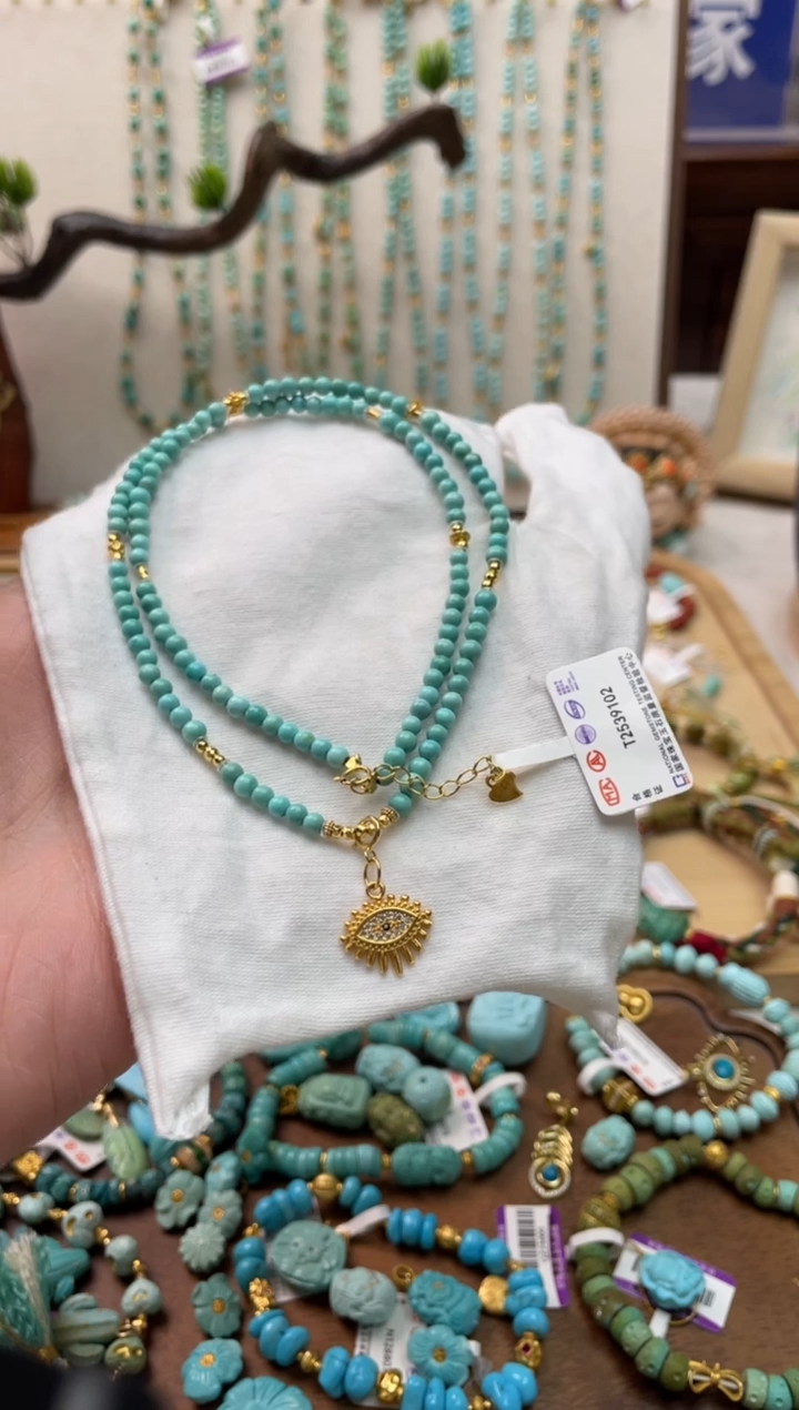 【闪购商品】绿松石项链银S925镶嵌60