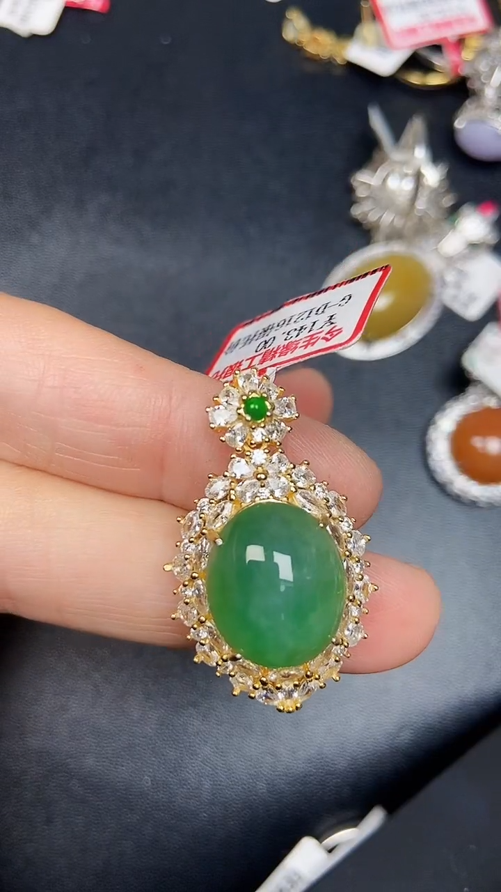 银S925镶嵌戒指翡翠1170