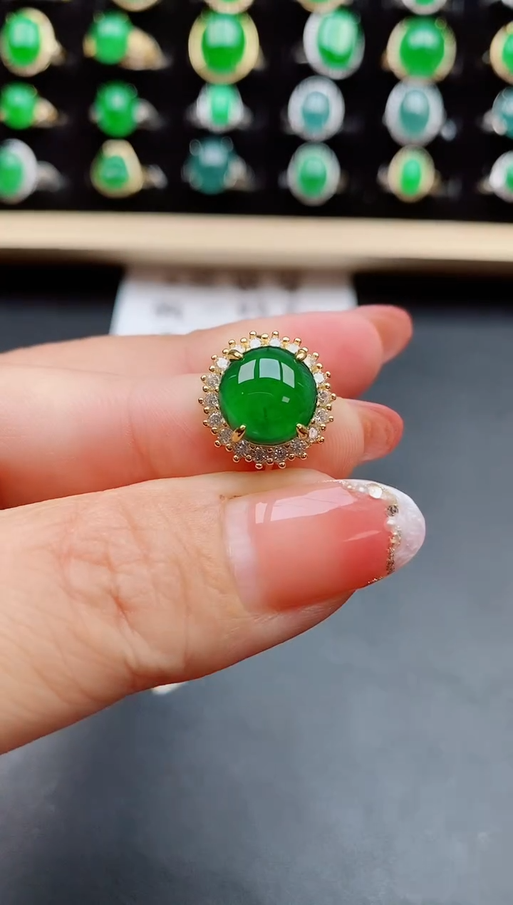 【闪购商品】翡翠戒指银S925镶嵌508050