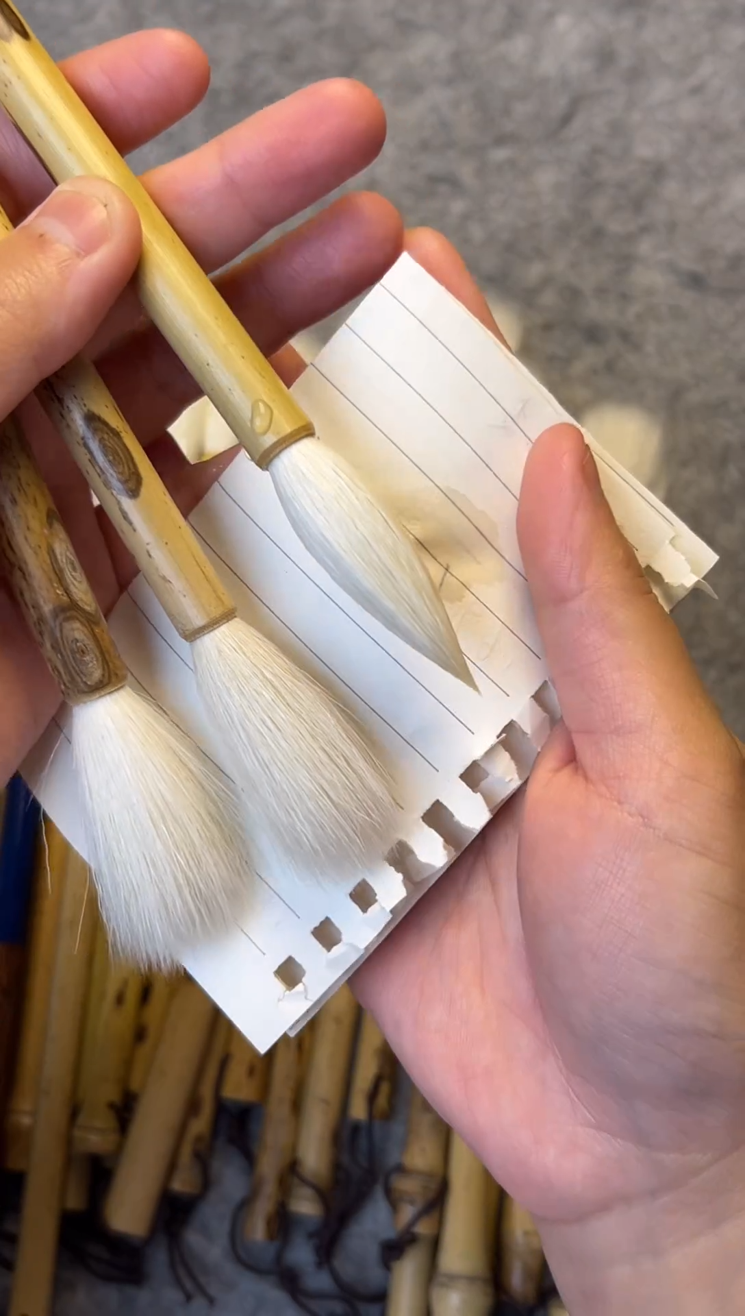 羊毫毛笔 3支 出锋4.5cm 口径0.8cm 杆如图所示 仅限清水试笔