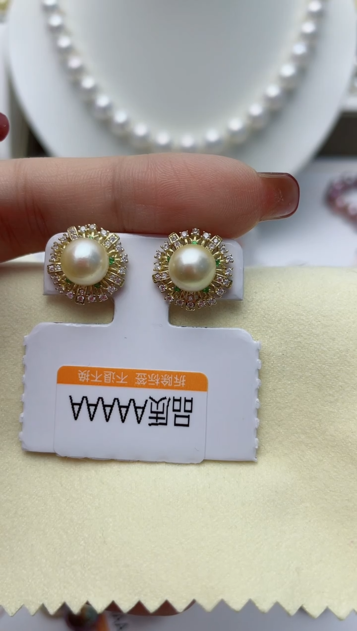 【闪购商品】海水珍珠耳饰银S925镶嵌W42