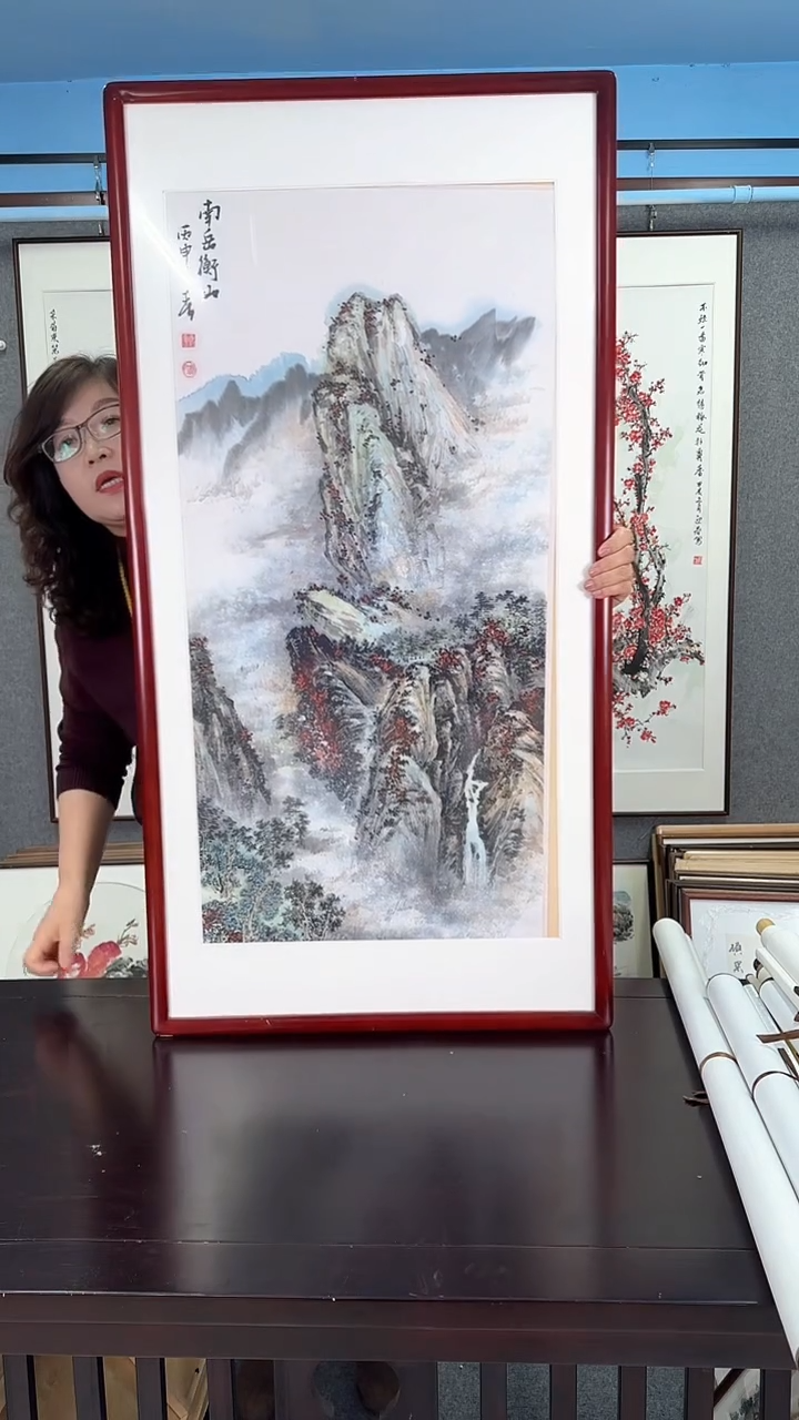 【闪购商品】国画实木装裱  山水三尺全开