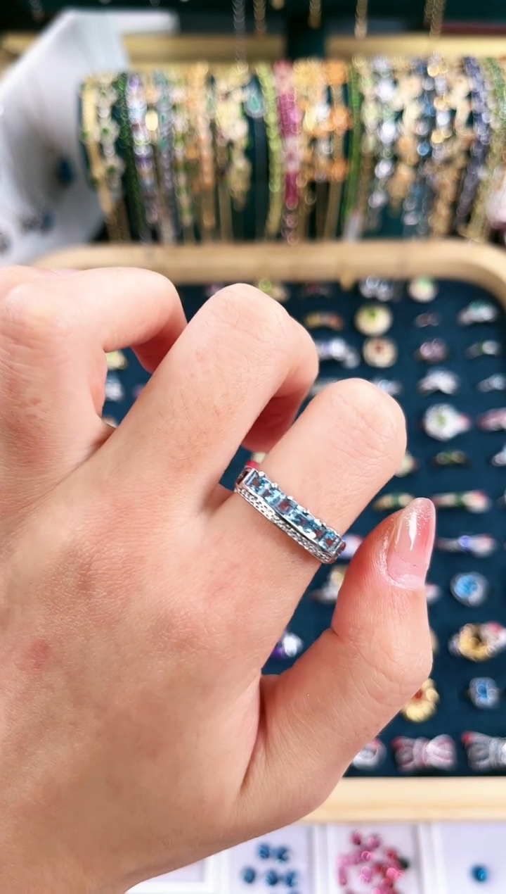 【闪购商品】托帕石戒指银S925镶嵌Q-006