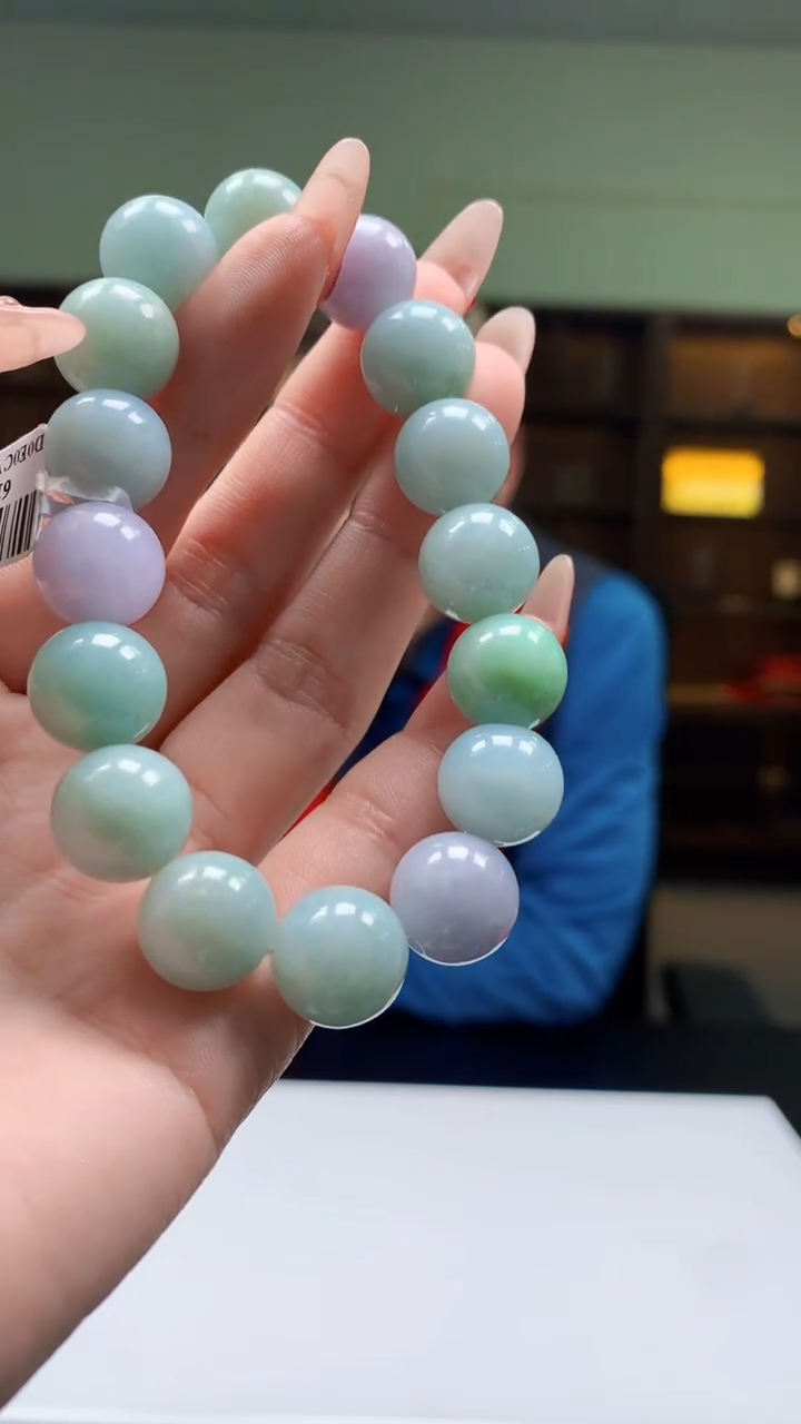 【闪购商品】定制翡翠未镶嵌1051ry-毛货手串46