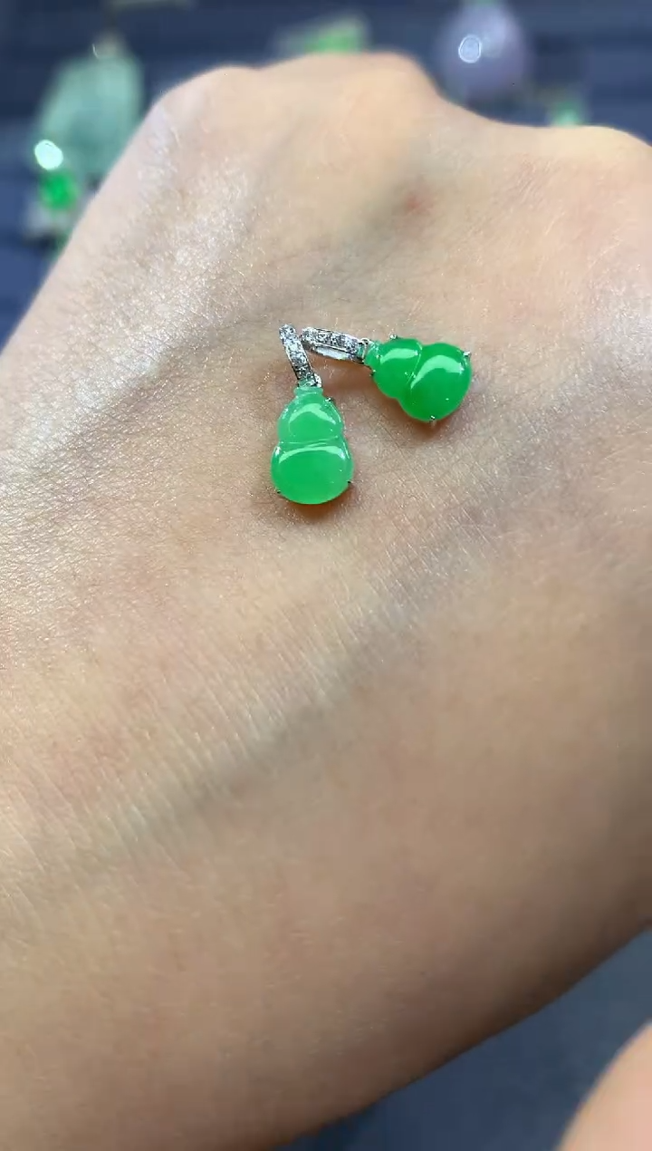 吊坠(不含链)18K金镶嵌翡翠A399|多样性发货一件|780