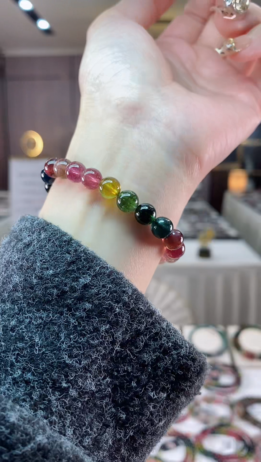 【闪购商品】碧玺单圈手串7mm+未镶嵌一物一证dan